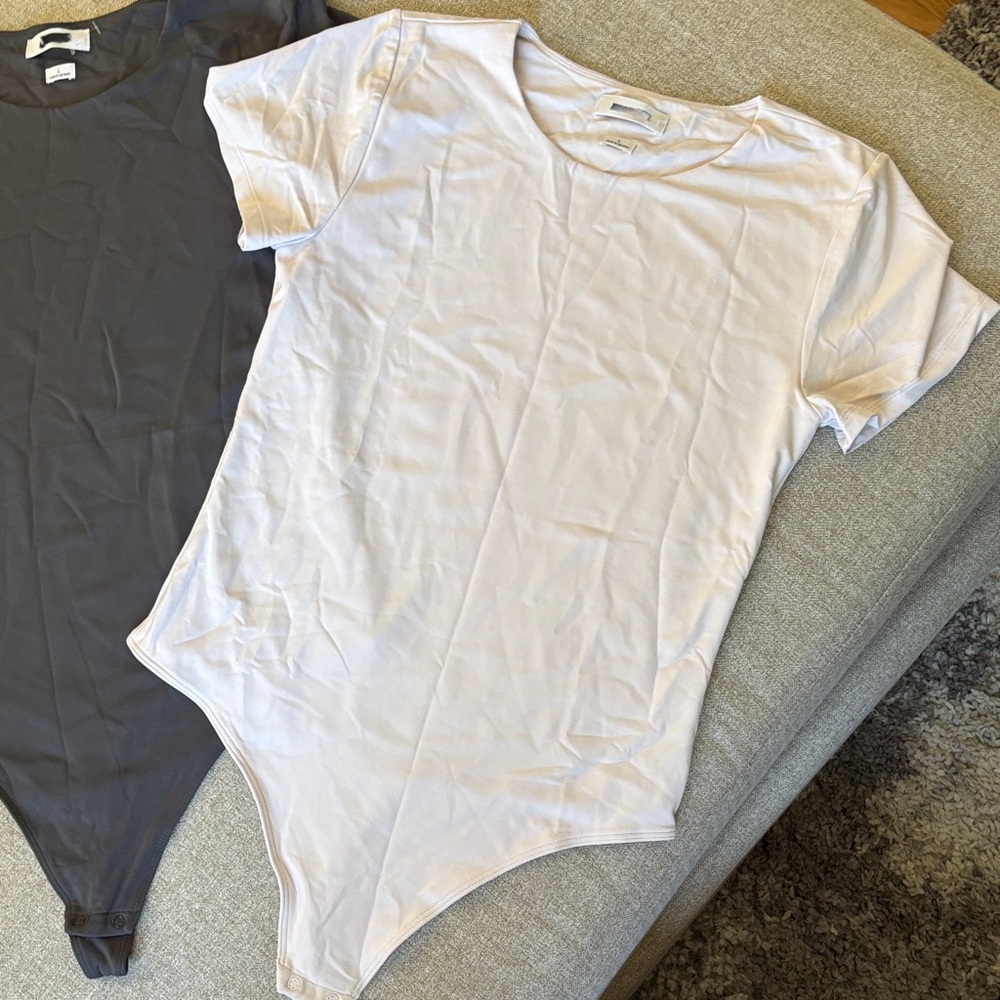2 Aritzia NEW Babaton Gray and Lavender Bodysuit Set - Picture 2 of 8